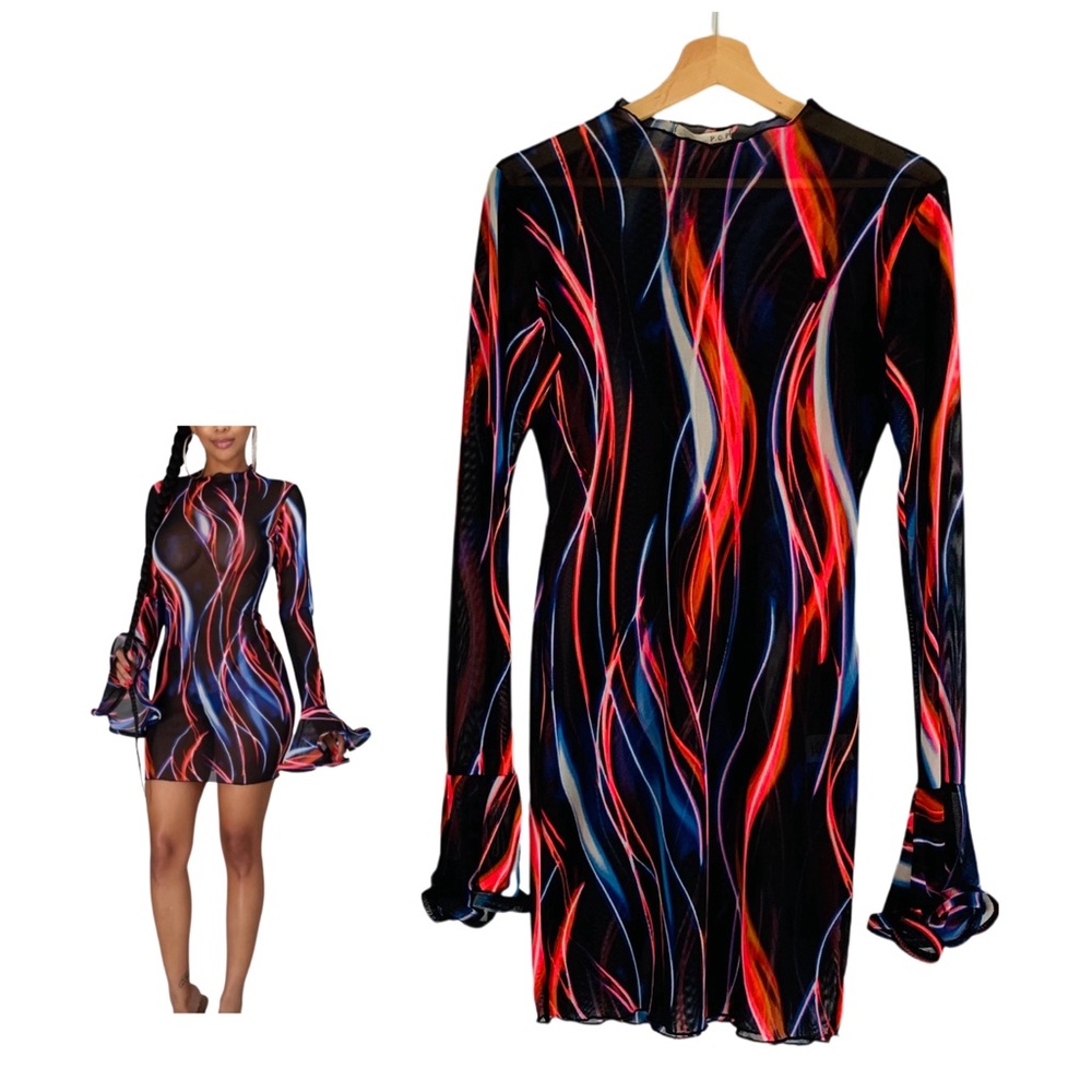 Sheer Sexy Night Club Mini Dress by Philosophy of Paek P.O.P Size Large